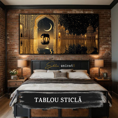 Echoes of Gold - Tablou Sticla  - Unicat - no08