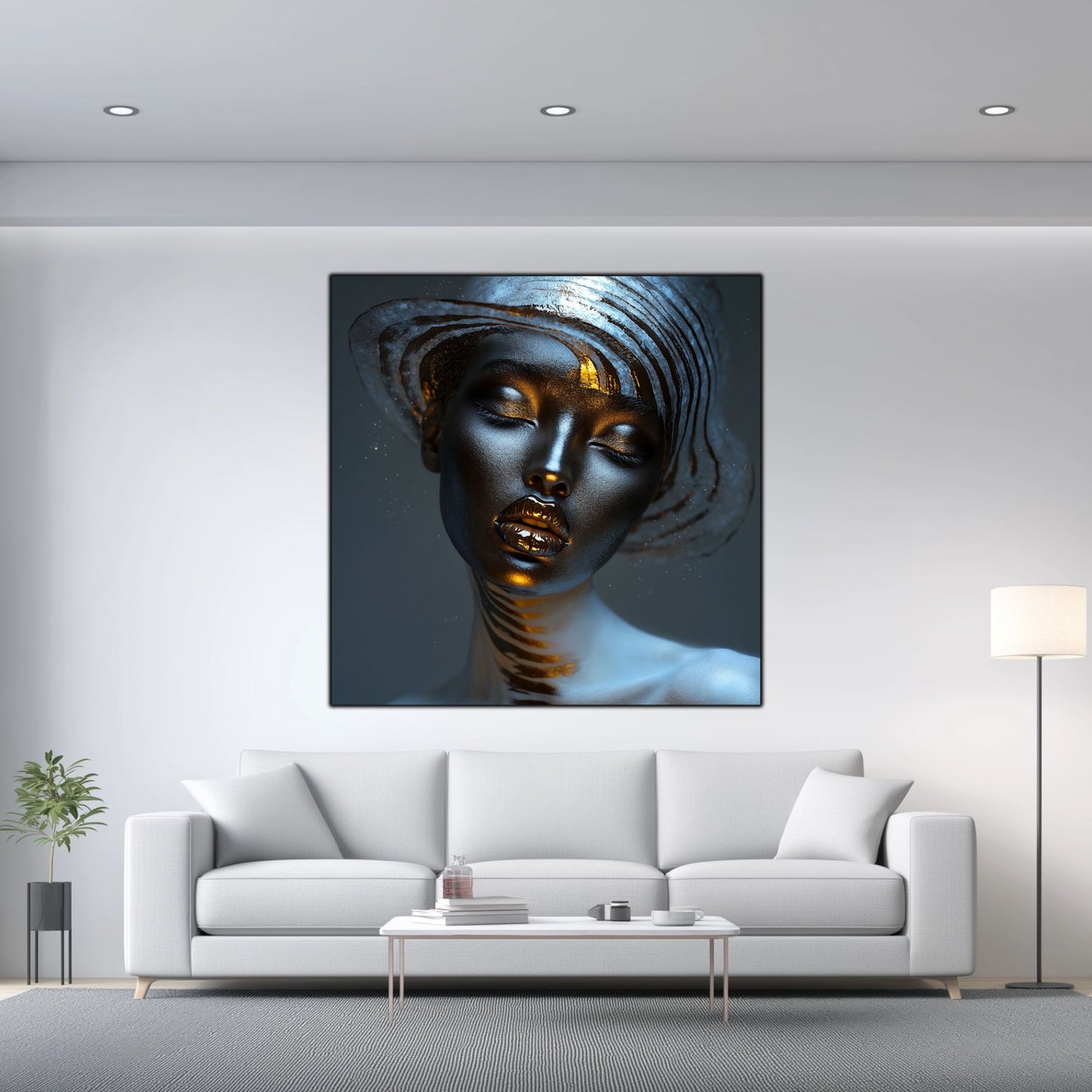 Dark White - Tablou Sticla Securizata - NO01