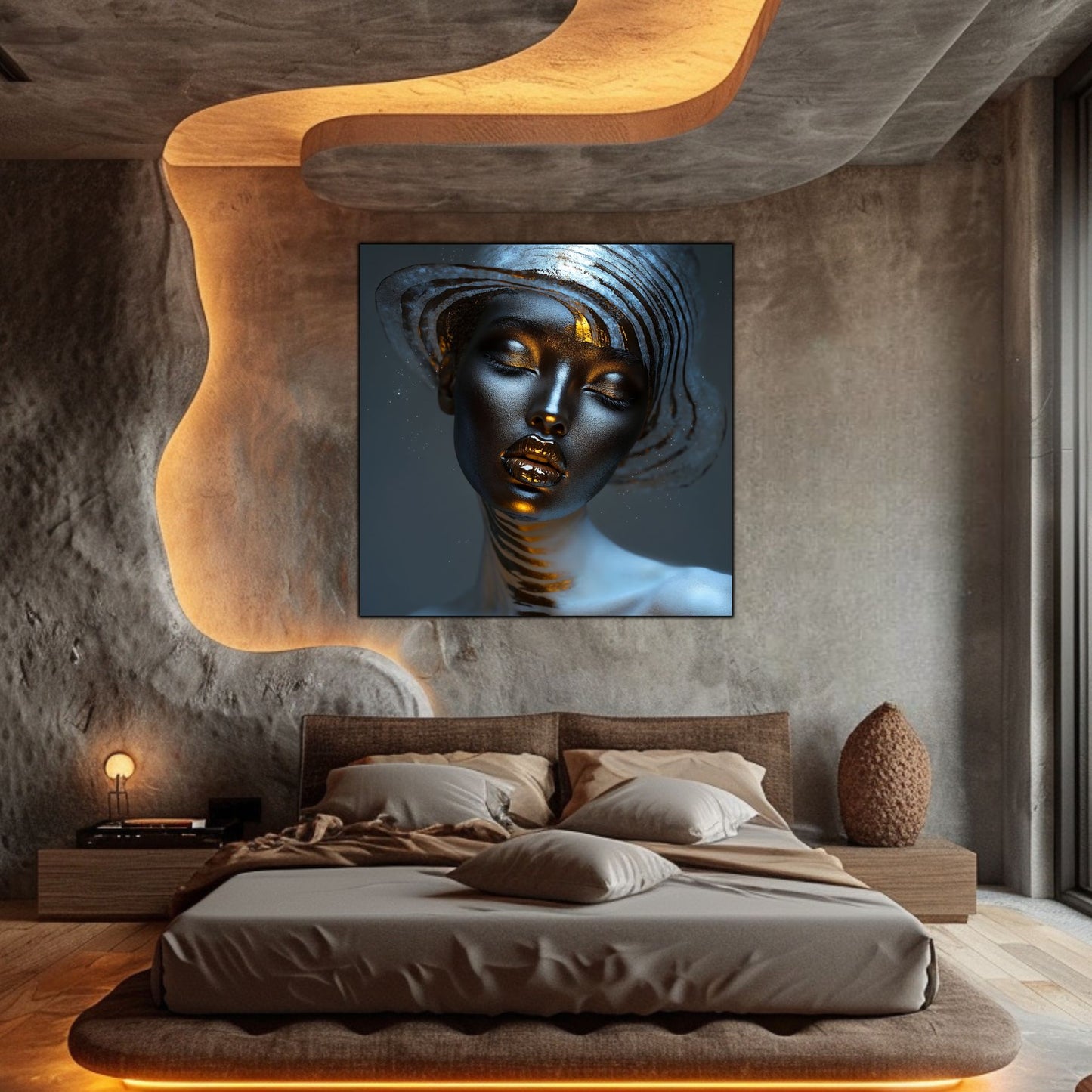 Dark White - Tablou Sticla Securizata - NO01