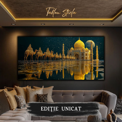 Echoes of Gold - Tablou Sticla  - Unicat - no06