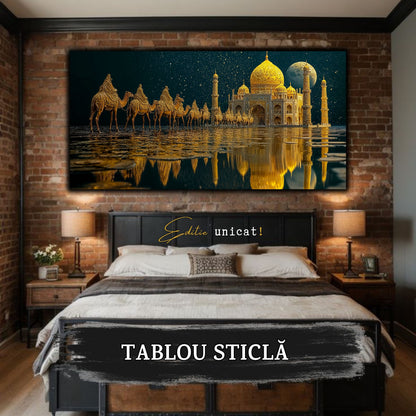 Echoes of Gold - Tablou Sticla  - Unicat - no06
