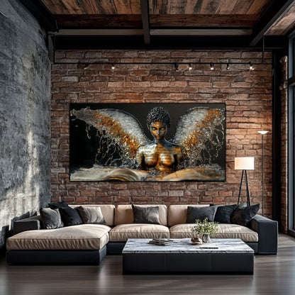 Dark Glow - Tablou elegant pe sticlă securizată pentru living contemporan