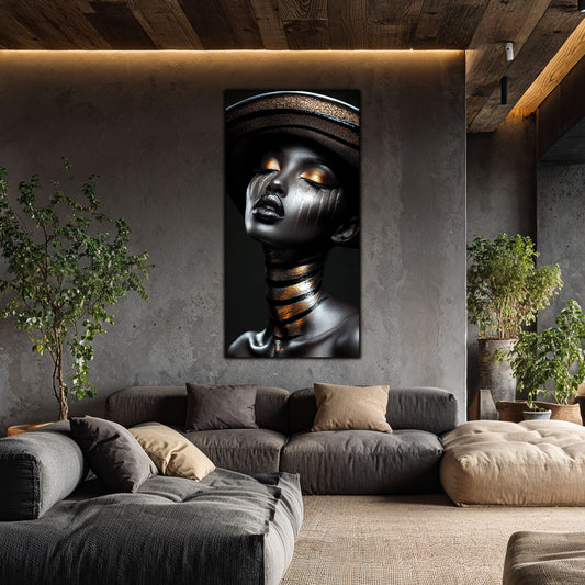 Dark Glow - Tablou elegant pe sticlă securizată pentru living modern