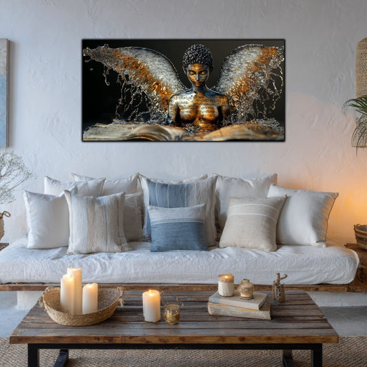 Dark Glow - Tablou elegant pe sticlă securizată pentru living contemporan