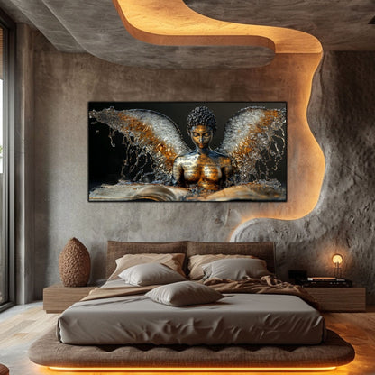 Dark Glow - Tablou elegant pe sticlă securizată pentru living contemporan