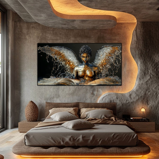 Dark Glow - Tablou elegant pe sticlă securizată pentru living contemporan
