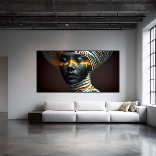 Dark Glow - Tablou elegant pe sticlă securizată pentru living contemporan