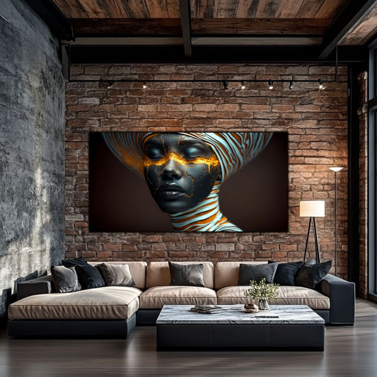 Dark Glow - Tablou elegant pe sticlă securizată pentru living contemporan