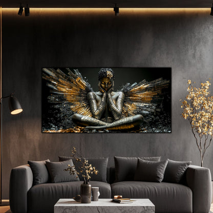 Dark Glow - Tablou elegant pe sticlă securizată pentru living contemporan