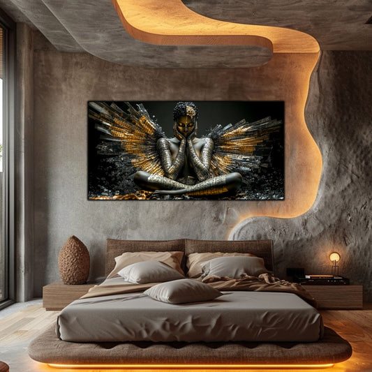 Dark Glow - Tablou elegant pe sticlă securizată pentru living contemporan