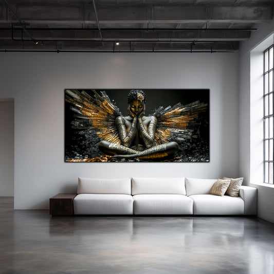 Dark Glow - Tablou elegant pe sticlă securizată pentru living contemporan