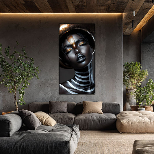 Dark Glow - Tablou elegant pe sticlă securizată pentru living modern