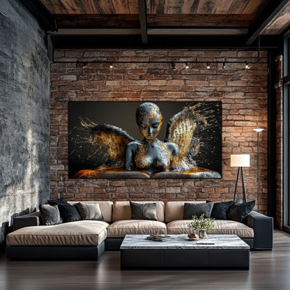 Dark Glow - Tablou elegant pe sticlă securizată pentru living contemporan