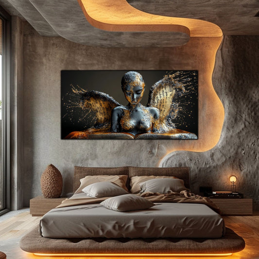 Dark Glow - Tablou elegant pe sticlă securizată pentru living contemporan
