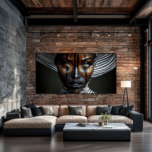 Dark Glow - Tablou elegant pe sticlă securizată pentru living contemporan