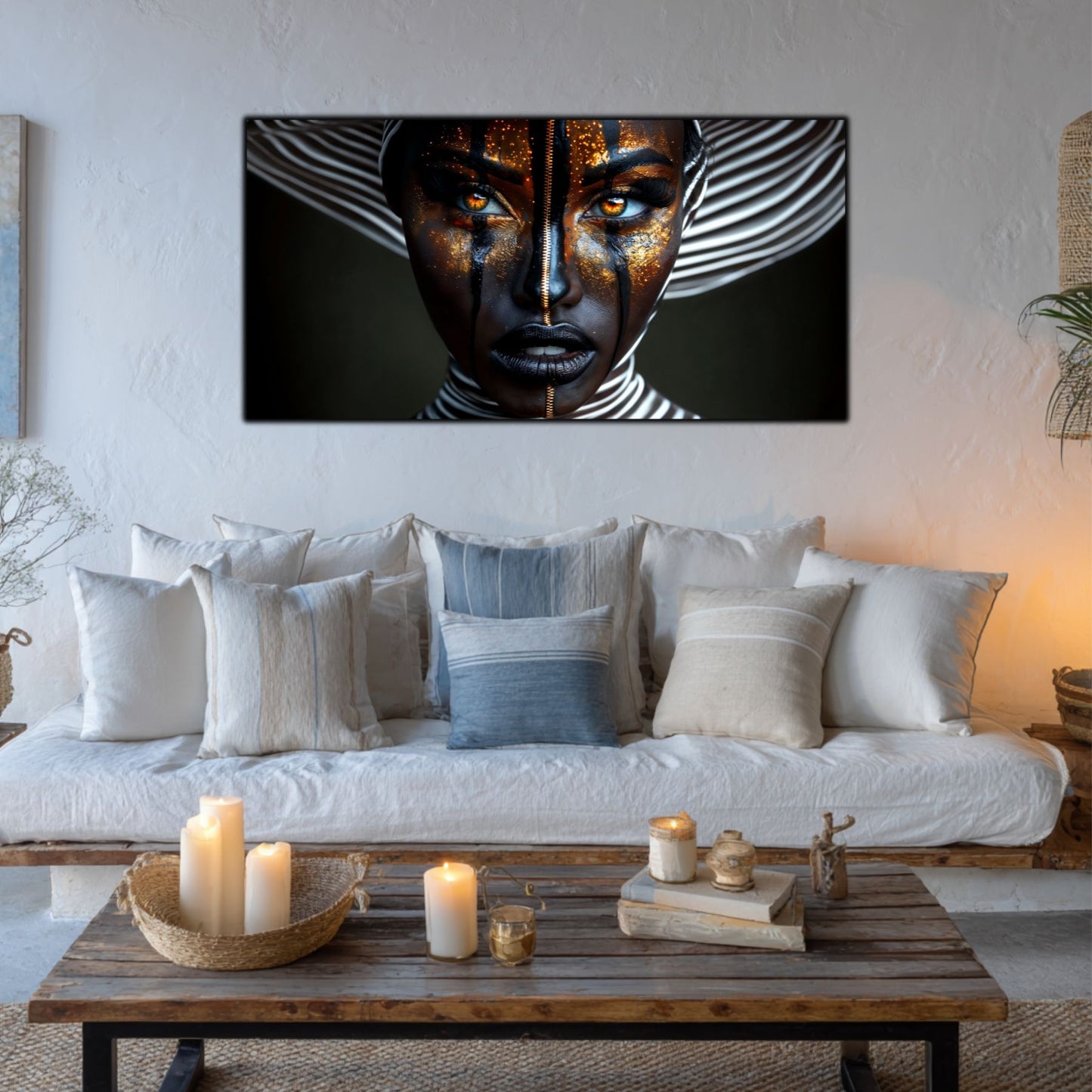 Dark Glow - Tablou elegant pe sticlă securizată pentru living contemporan