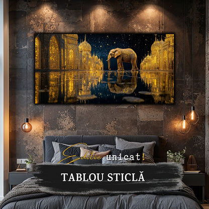 Echoes of Gold - Tablou Sticla  - Unicat - no05