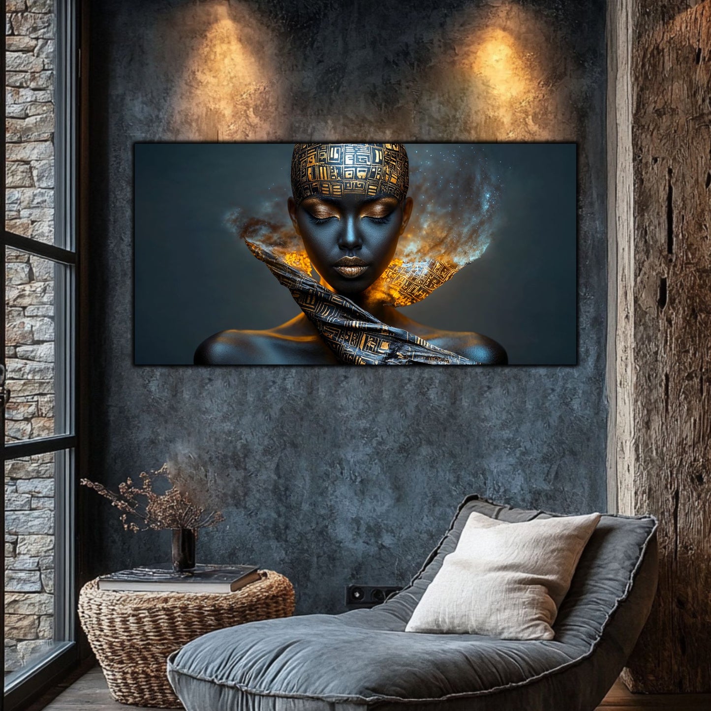 Tablou Sticla Securizata – Tablou Elegant pt Dormitor si Living - Dark StarDust No01
