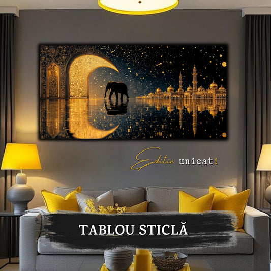 Echoes of Gold - Tablou Sticla  - Unicat - no04