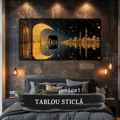 Echoes of Gold - Tablou Sticla  - Unicat - no04