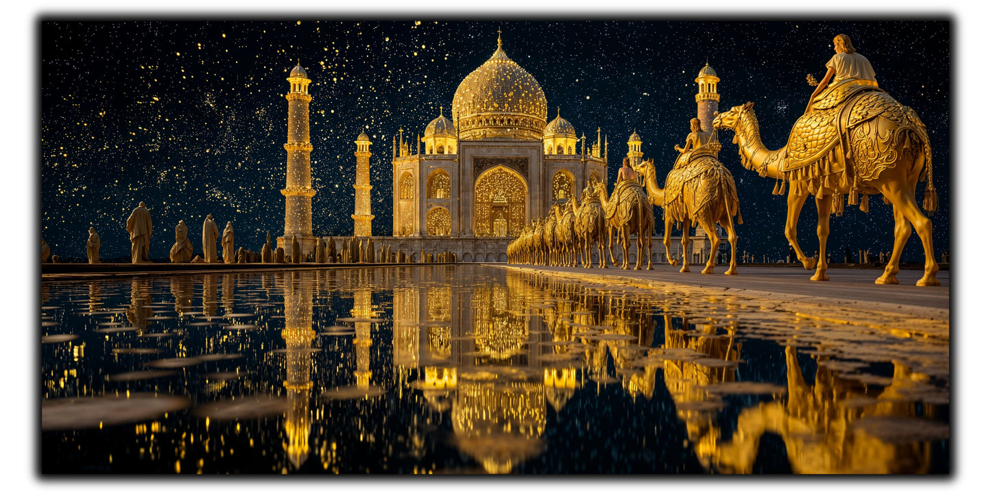 Echoes of Gold - Tablou Sticla  - Unicat - no02