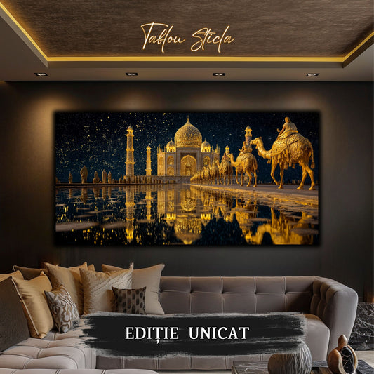 Echoes of Gold - Tablou Sticla  - Unicat - no02