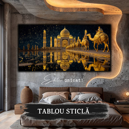 Echoes of Gold - Tablou Sticla  - Unicat - no02