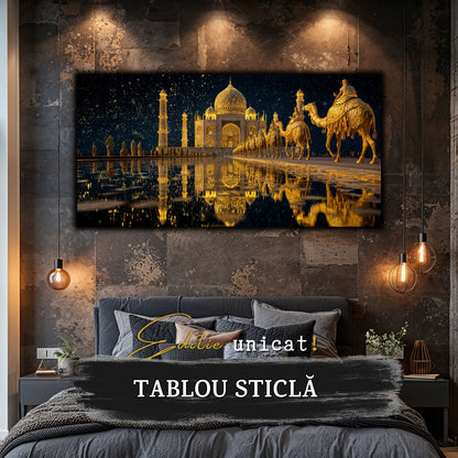 Echoes of Gold - Tablou Sticla  - Unicat - no02