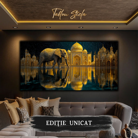 Echoes of Gold - Tablou Sticla  - Unicat - no01