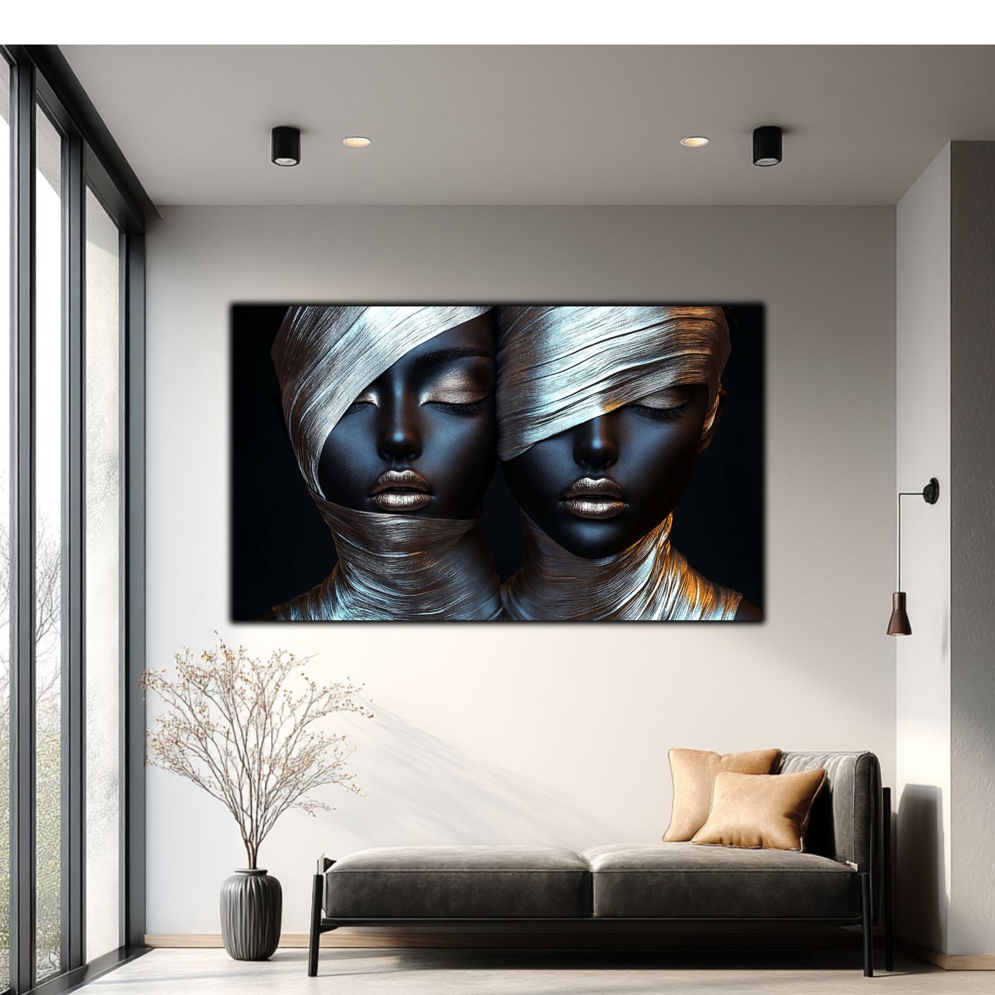 Tablou Decorativ pt Living - Print UV pe Sticla - „Silken Silence” - No07