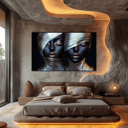 Tablou Decorativ pt Living - Print UV pe Sticla - „Silken Silence” - No07