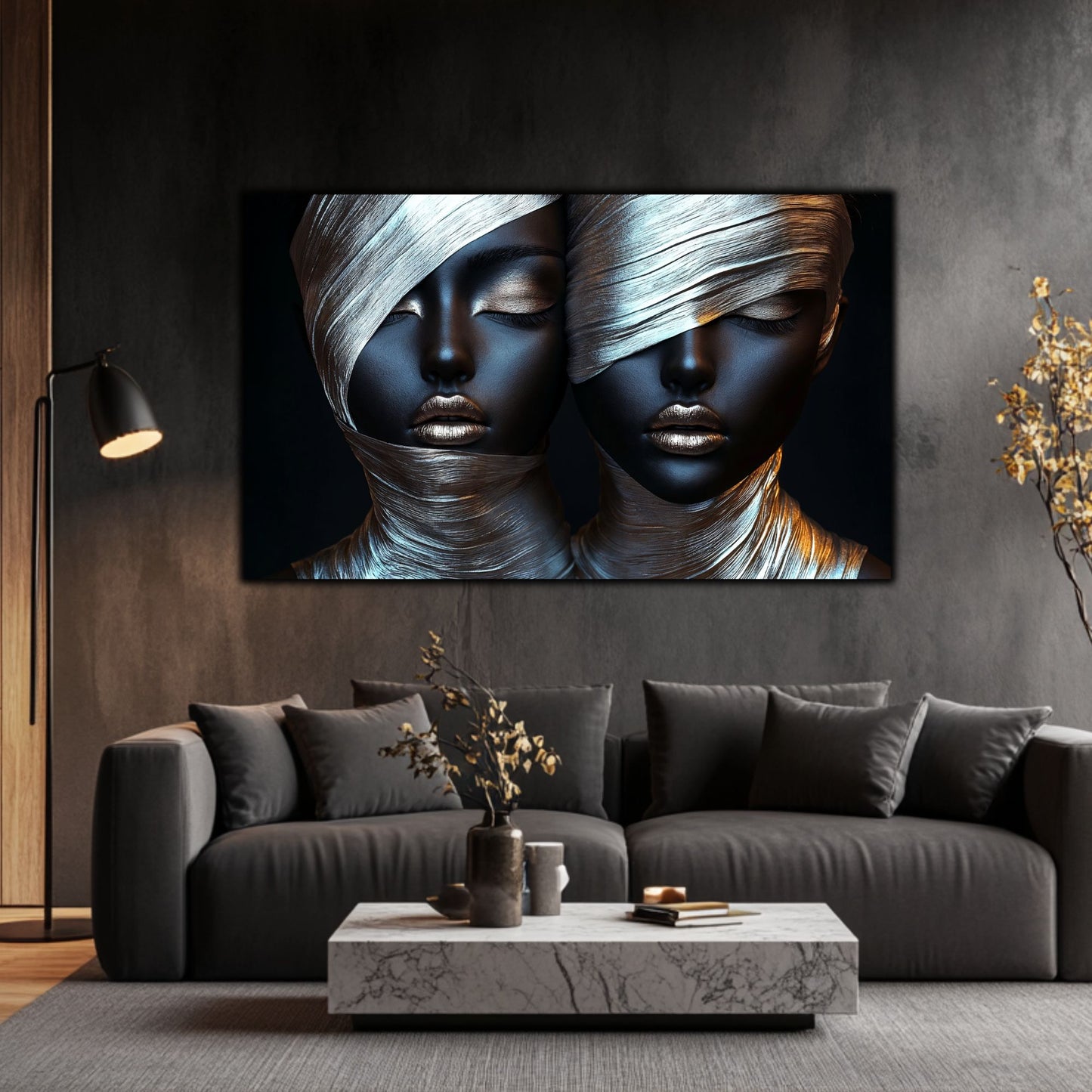 Tablou Decorativ pt Living - Print UV pe Sticla - „Silken Silence” - No07