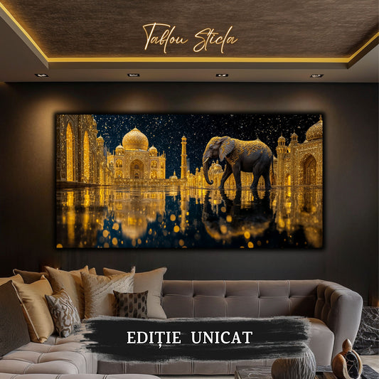 Echoes of Gold - Tablou Sticla  - Unicat - no03