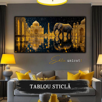Echoes of Gold - Tablou Sticla  - Unicat - no03
