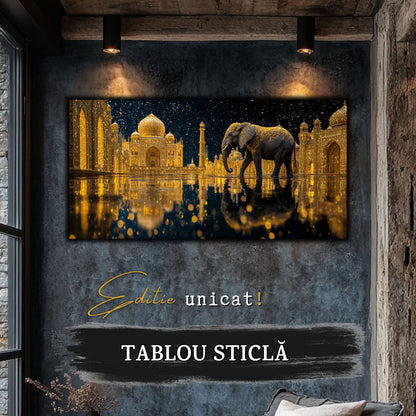 Echoes of Gold - Tablou Sticla  - Unicat - no03