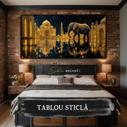 Echoes of Gold - Tablou Sticla  - Unicat - no03