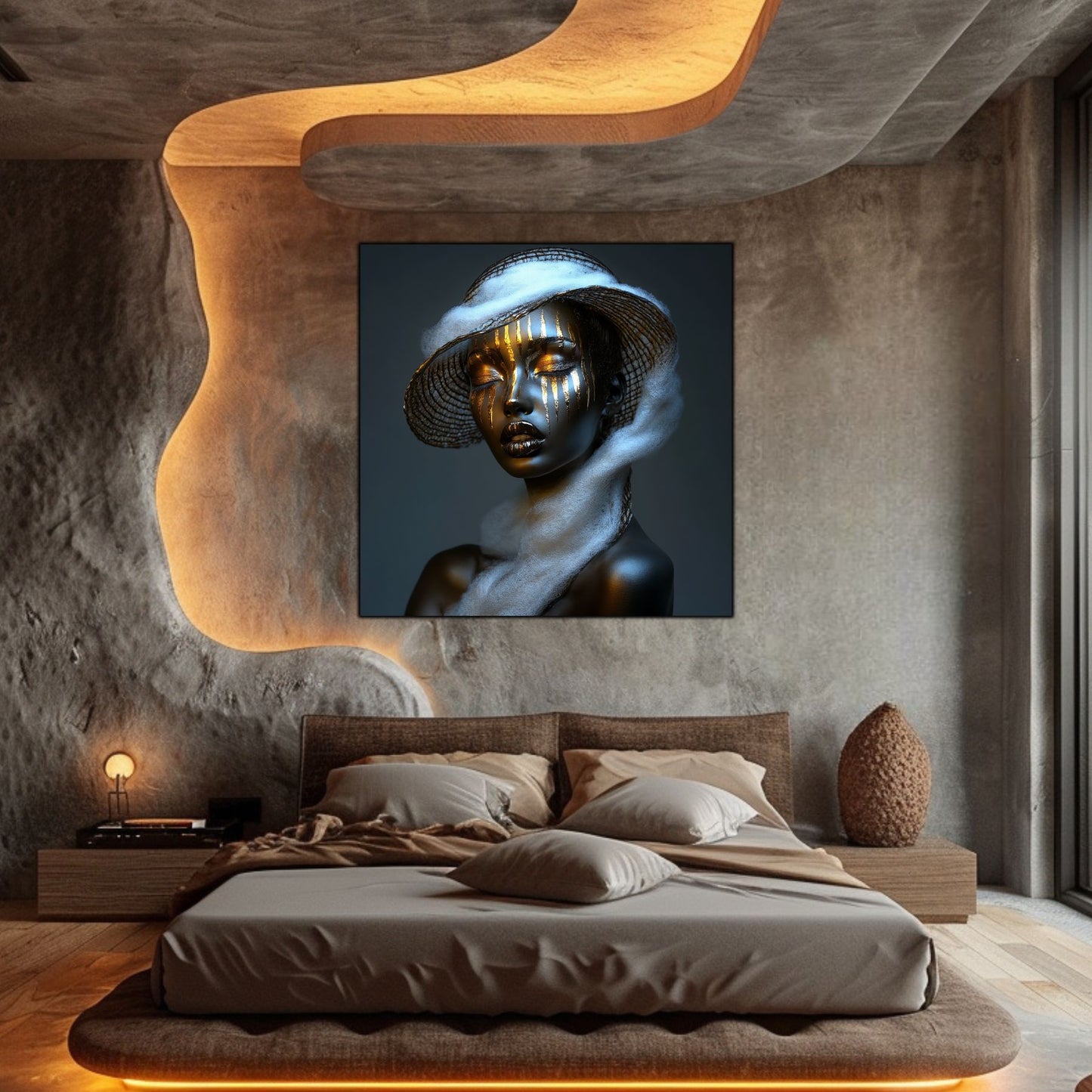 Dark White - Tablou Sticla Securizata - NO02