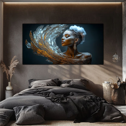 Tablou pe Sticlă Securizată „Esența Nebuloasei – Rugăciunea de Platină” – Artă Cosmică din Colecția Celestial Embrace