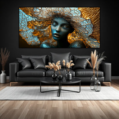 Tablou pe Sticlă Securizată „Simbioza Divină: Rețeaua Conștiinței” – Ediție Unicat din Colecția Celestial Embrace