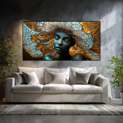 Tablou pe Sticlă Securizată „Simbioza Divină: Rețeaua Conștiinței” – Ediție Unicat din Colecția Celestial Embrace