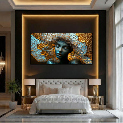 Tablou pe Sticlă Securizată „Simbioza Divină: Rețeaua Conștiinței” – Ediție Unicat din Colecția Celestial Embrace