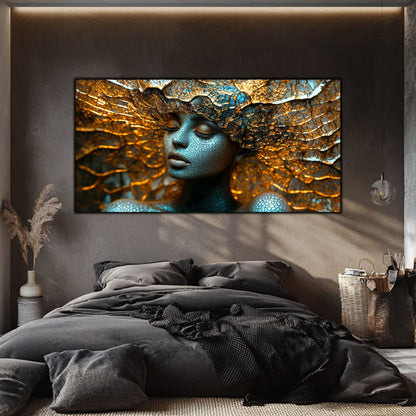 Tablou pe Sticlă Securizată „Suflul Genezei” – Rețeaua Conștiinței Pure, Ediție Unicat din Colecția Celestial Embrace