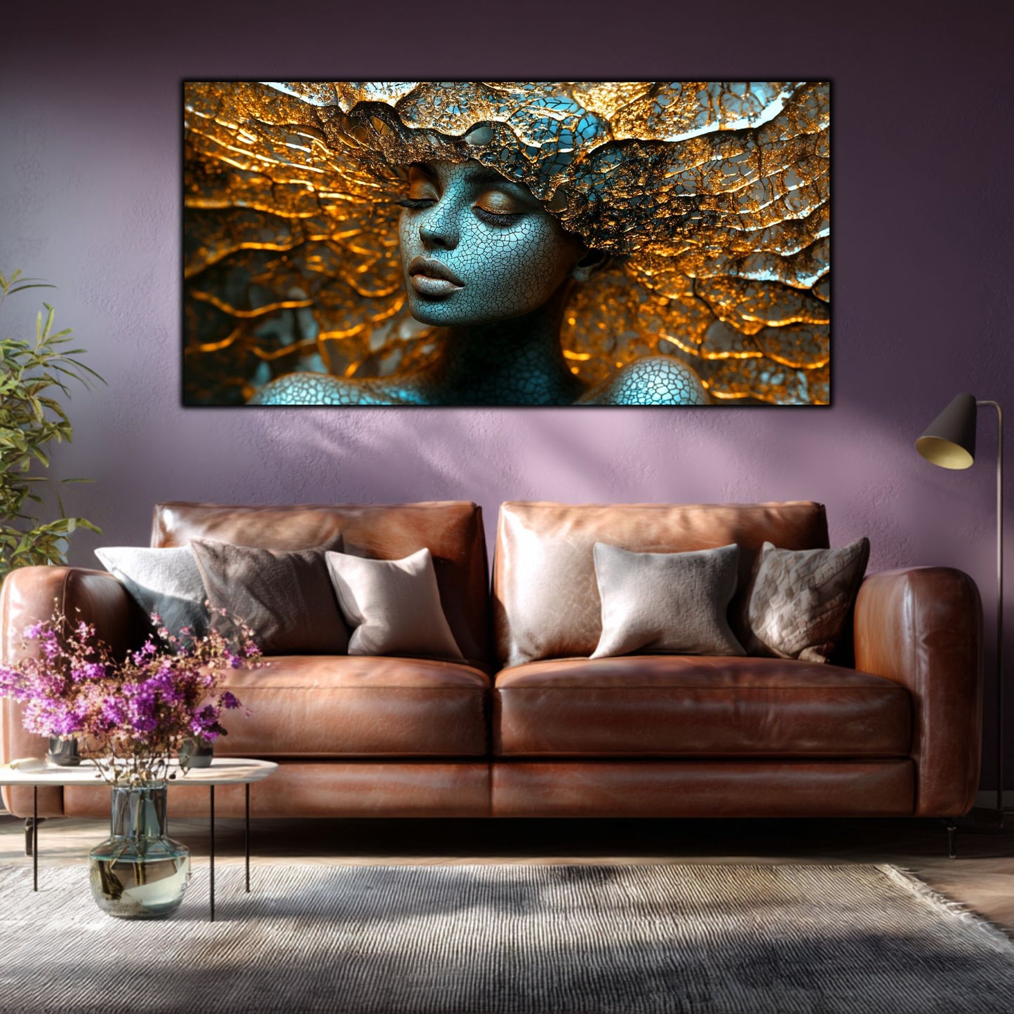 Tablou pe Sticlă Securizată „Suflul Genezei” – Rețeaua Conștiinței Pure, Ediție Unicat din Colecția Celestial Embrace