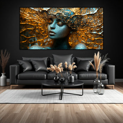 Tablou pe Sticlă Securizată „Suflul Genezei” – Rețeaua Conștiinței Pure, Ediție Unicat din Colecția Celestial Embrace