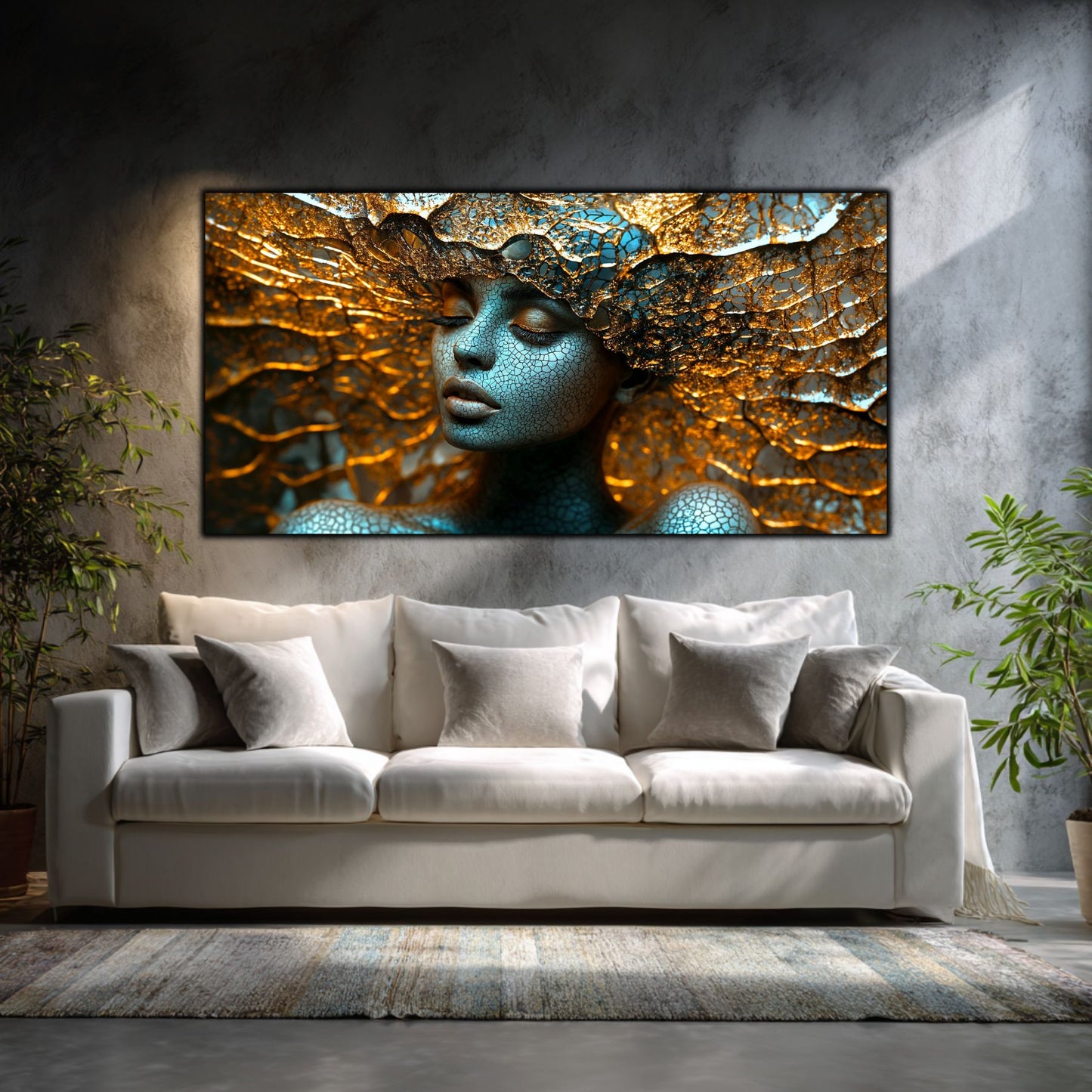 Tablou pe Sticlă Securizată „Suflul Genezei” – Rețeaua Conștiinței Pure, Ediție Unicat din Colecția Celestial Embrace