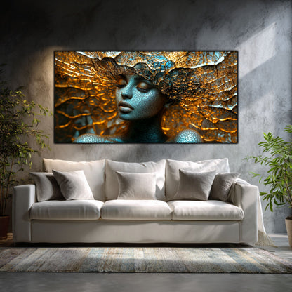 Tablou pe Sticlă Securizată „Suflul Genezei” – Rețeaua Conștiinței Pure, Ediție Unicat din Colecția Celestial Embrace