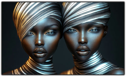 Tablou Modern pt Decorul Livingului - Print UV pe Sticla - „Gemini Souls” - No10