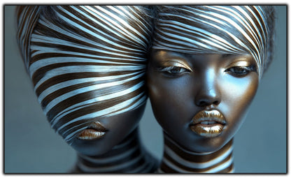 Tablou Modern pt Decorul Livingului - Print UV pe Sticla - „Gemini Souls” - No09