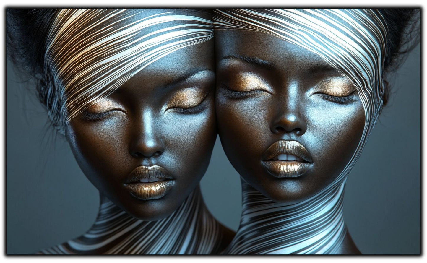 Tablou Modern pt Decorul Livingului - Print UV pe Sticla - „Gemini Souls” - No12