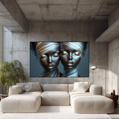 Tablou Modern pt Decorul Livingului - Print UV pe Sticla - „Gemini Souls” - No12